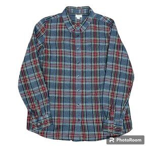 Women's L.L. BEAN Flannel Long Sleeve‎ Button Down Shirt- Size L